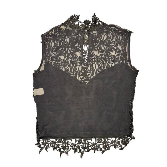 Vintage Jonquil by Diane Samandi Black Lace Embroidered Top, Lingerie, Intimates - Picture 2 of 9